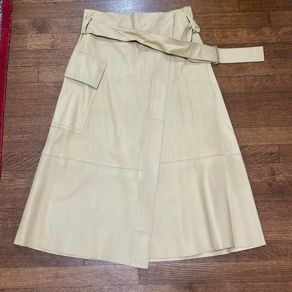 Vince belted leather wrap skirt - Picture 6 of 8